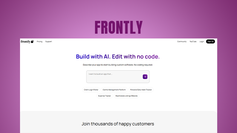 Frontly : créez des applications web avec l’IA