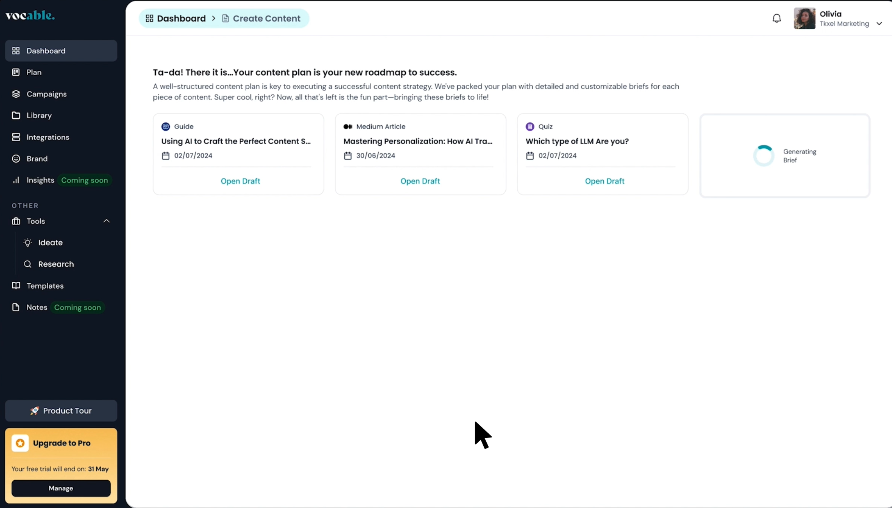 génération de contenu avec vocable