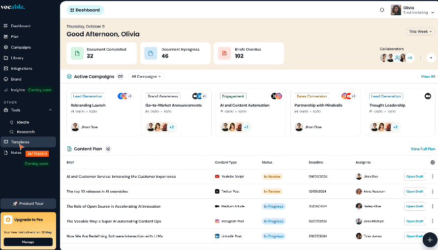 les templates disponibles
