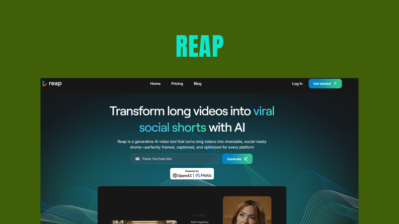 Reap : transformez les vidéos longues en format short avec l’IA