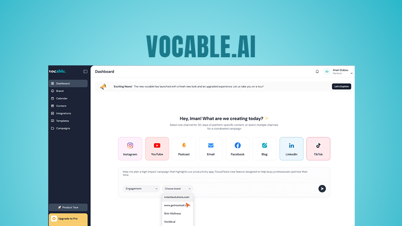 Vocable.ai : 30 jours de contenu multicanal en un seul clic