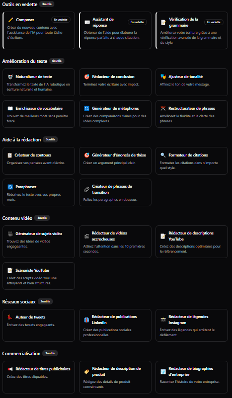 Bibliothèque d'outils