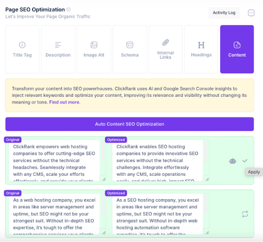 Optimisation en contenu SEO automatiquement