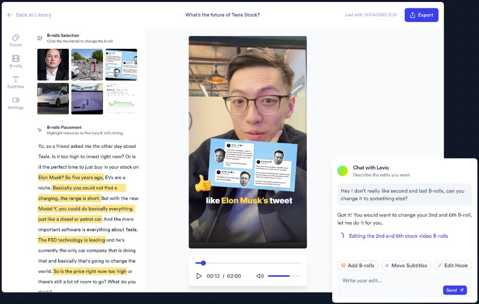 Édition des vidéos avec Jupitrr