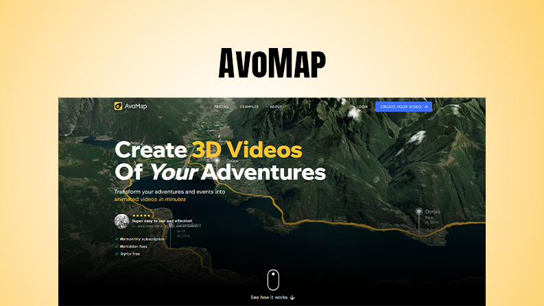 AvoMap : Créez des vidéos 3D de vos parcours avec route animée