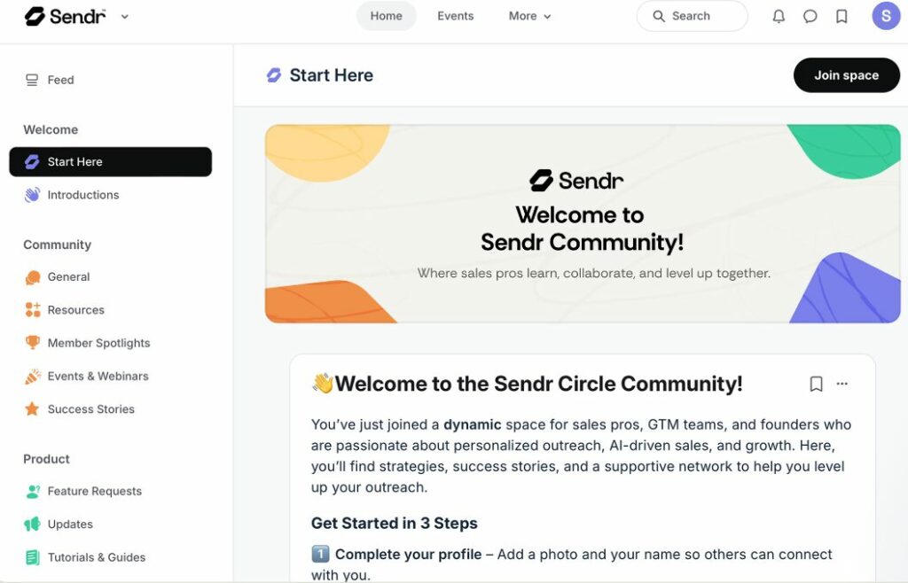 Interface de Sendr