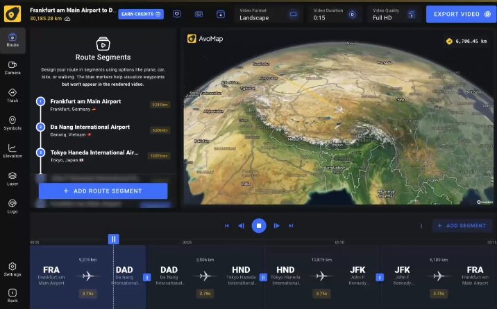 Flight maps from AvoMap
